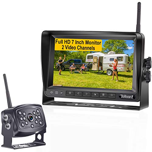DoHonest S36 HD Digital Wireless Backup Camera with 7 Inch Monitor 2021 Newest Version High-Speed Rear View Observation System for RVs,Trucks,Trailers,5th Wheels Stable Signal IR Night Vision