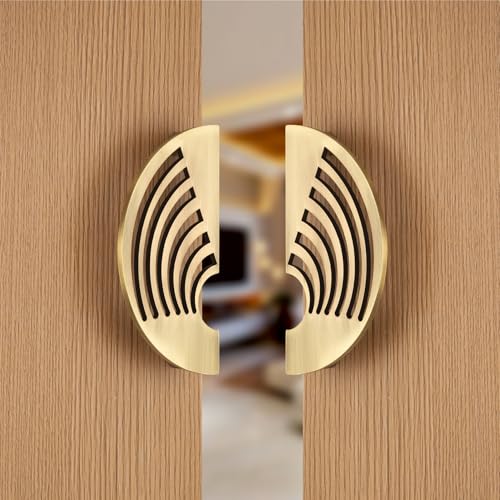 Image of COMPASS 202 Grade Stainless Steel 6-inch Round Shape Door Handle for Main Door and Pull-Push Handle of Home /Hotel /Office Door Hardware for Single and Double Door,Camila - Pack of 1 Set (Brass Antique)