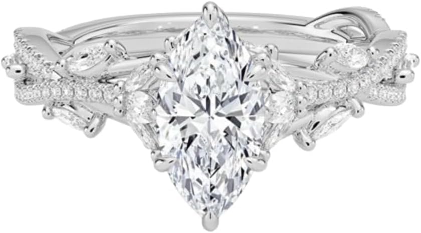1 Ct-5 Ct Colorless Moissanite Engagement Ring, Secret Garden, Nature-Inspired Wedding Ring, Solid 10K/14K/18K Gold Anniversary Promise Ring for Her