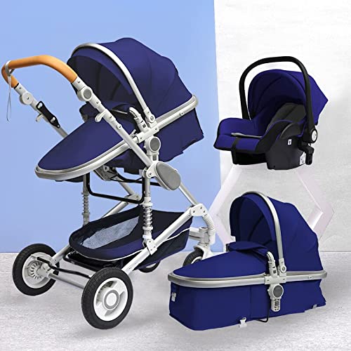 QIFFIY Kinderwagen Luxe Kinderwagen 3 in 1 Draagbare Reizen Babywagen Vouw Kinderwagen Hoog Landschap Aluminium Frame… - Afbeelding 7