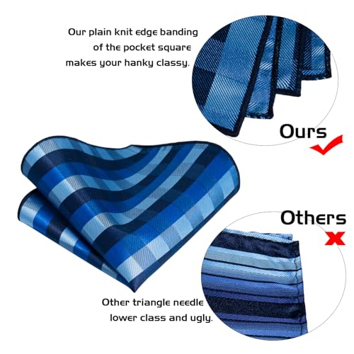 Image of 5PCS Mens Silk Designer Tie, Pocket Square, Cufflinks, Drilled Tie Ring and Lapel Pin Set for Wedding Groom Party