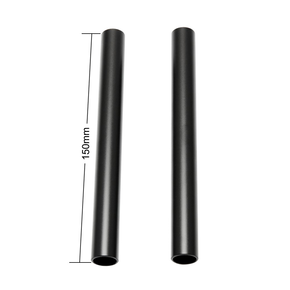 NICEYRIG estándar 15 mm Varillas de Aluminio 15 cm de Largo, M12 Rosca para cámara Hombro Apoyo