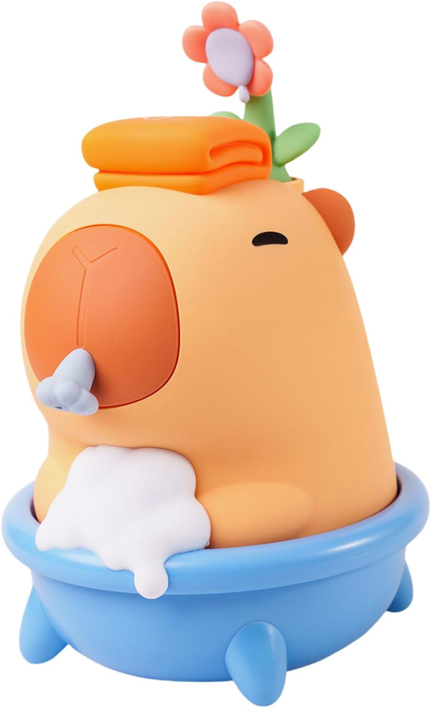 Automatic Soap Dispenser, Cute Capybara Touchless Liquid Soap Dispenser, USB Rechargeable Bathroom Foaming SoapDispenser for Handsoap Shower Gel Shampoo, IPX 7 Waterproof, 3 Adjustable Levels