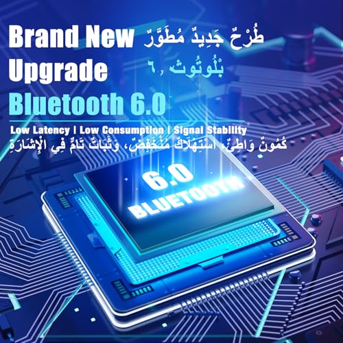 BERIBES Wireless Headphones Over Ear, 65H Playtime and 6 EQ Music Modes Bluetooth Headphones with Microphone, HiFi Stereo Foldable Lightweight Headset, Deep Bass for Home Office Cellphone PC Ect.