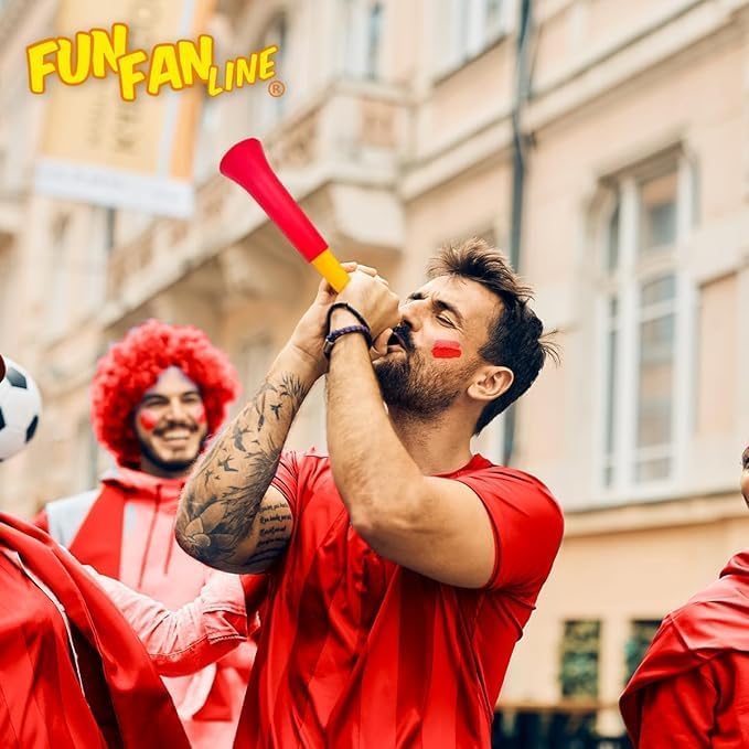 Packung Klappbare (Einziehbare) und Personalisierbare Vuvuzela-Trompeten | Kombinieren Sie 3 Farben | 108 DB Animationströte für Fußball, Konzerte und Events