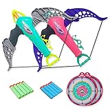 Surper 2 Pcs Toy Bow and Arrow Set for Kids, 10 Foam Darts with Suction Cup, Indoor Outdoor Toys for Boys and Girls, Birthday Children's Day Gift, Compatible with nerf Darts (Basic)