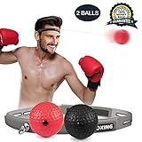 OJBKA Boxing Reflex Ball, 2 Set Battle Reflex Ball & 2 Difficulty Level, Boxing Ball with Headband for improving Speed Response, Hand-Eye Coordination and Fitness,Perfect for MMA, Children and Adults