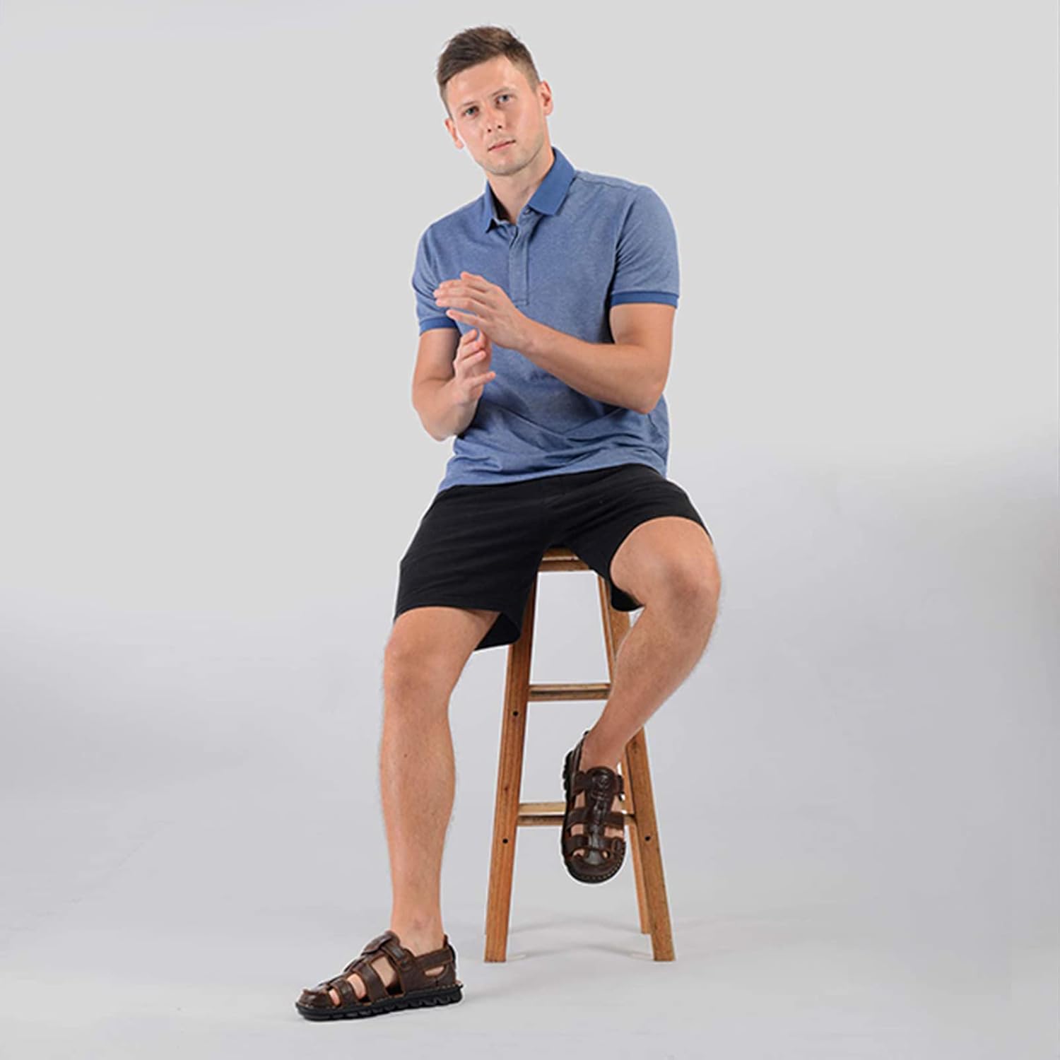 Size/10 UPIShi Mens Casual Closed Toe Leather Sandals Outdoor Fisherman Adjustable Summer Shoes