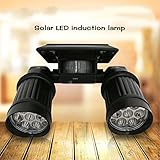 ICOCO Solar Motion Light 14 LEDS PIR Motion Sensor Light Dual-head Outdoor Spotlight Garden Light Day White