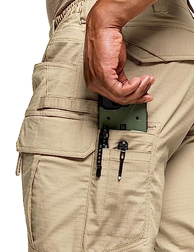 Image of CQR Men's Flex Stretch Tactical Pants, Water Resistant Ripstop Cargo Pants, Lightweight EDC Outdoor Work Hiking Pants