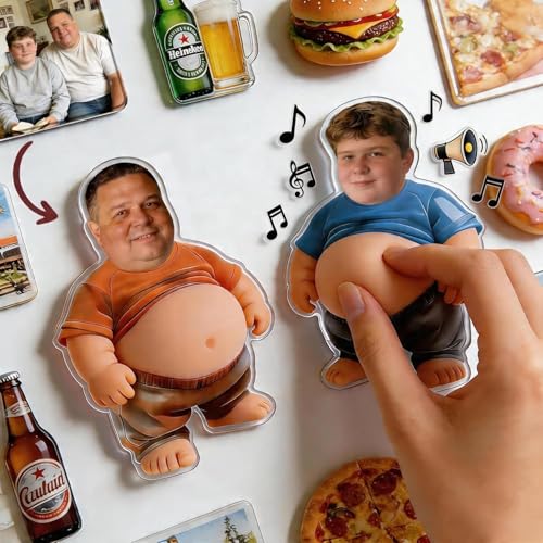 Magnete da Frigo Personalizzato con Viso e Pancia Morbida Anti-Urto