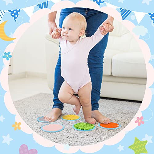 Haull 15 Set Sensory Mats Assorted Textured Sensory Floor Tiles Room Wall Panel Sensory Exercise Tactile Toy for Autistic Children Kids Baby Toddler Fidgeting Activity(Round,5.91 Inch) - Image 6
