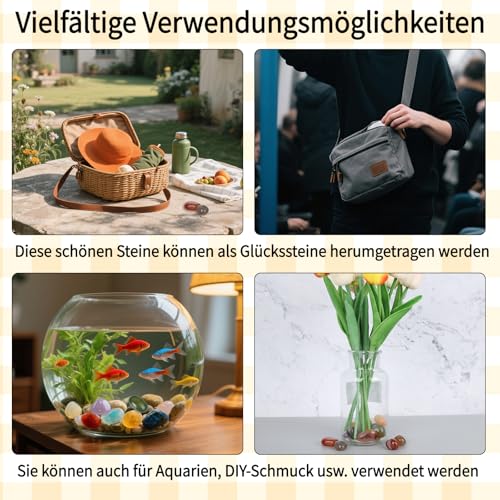 Chanumetal 15 Set Glückssteine für Kinder, 2-3cm Bunte Edelsteine für Kinder mit Magische Stine Regenbogen Grußkarten, Mitgebsel Kindergeburtstag Gastgeschenke