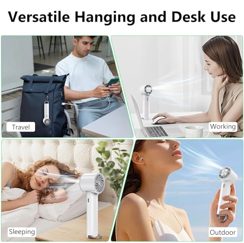 Minthouz Handheld Portable Turbo Fan with Ice Cooler, Rechargeable Personal Small Pocket Fans for Travel, Outdoor, Camping, Hiking - image 7