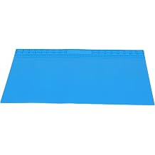 Extra Large Silicone Soldering Mat 27.6x15.7in Heatproof Workbench Pad for Electronics Repair, Anti Slip, Easy Clean, 94 Screw Positions Organizer for Phone Laptop PC Blue