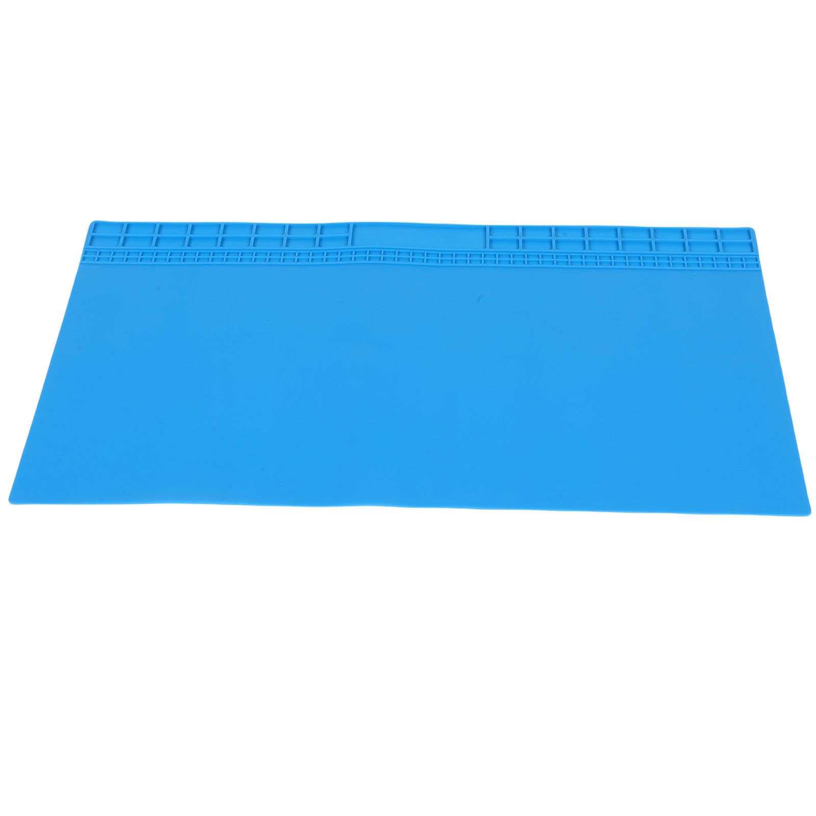 VGEBY Bardzo Duża Silikonowa Mata Lutownicza, Antypoślizgowa, żaroodporna Podkładka Warsztatowa z Organizerem śrubowym do Projektów Naprawy Elektroniki 70x40cm (BLUE)