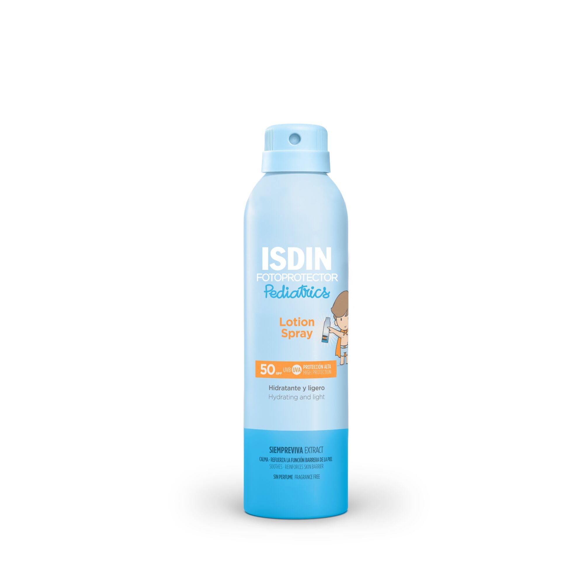 ISDIN Pedriatics Lotion Spray SPF 50 (250 ml) | Protezione Solare Corpo Spray per Bambini | Idratante e Leggera | Senza Profumo