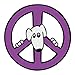 Imagine This Circle Magnet, Peace Sign Dog, Purple