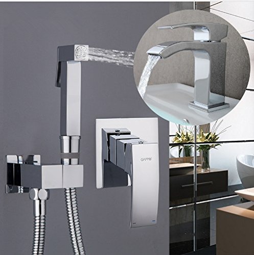 Robinet de bidet en laiton mural noir mat pour douchette WC musulmane