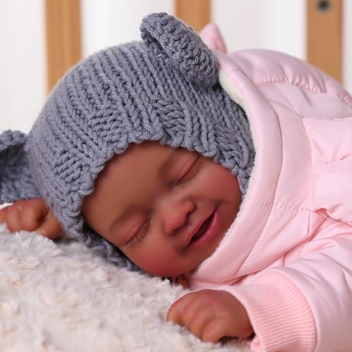 Muñeca Reborn Bebé Realista Negra 17 Pulgadas BABESIDE miniatura 3