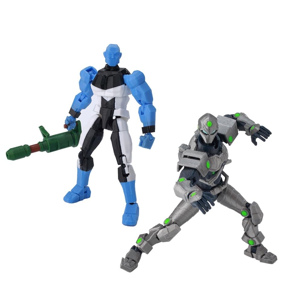 Jilijia 2PCS Anime Mauler Twins/Tech Jacket Figure 14cm Cartoon Model Movable Joints Action Figures Collectible Statue Desktop Decoration Gifts for Fans