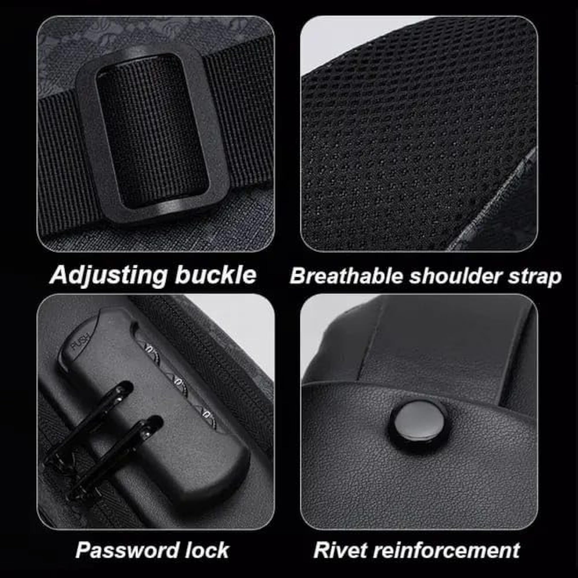K.B. Traveling Side Bag Sling with Password Lock, Outdoor