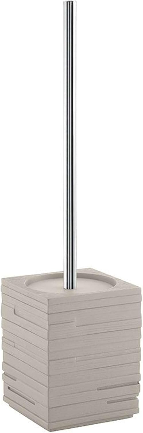 Gedy Quadrotto Toilet Brush Toilet, Resin, tórtora, 9.5 x 9.5 x 46