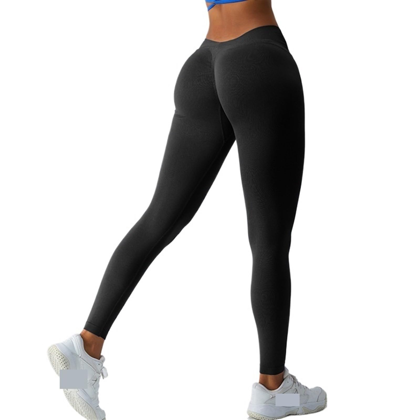 Legging de Sport Femme Pantalons de Yoga for Femmes, Leggings de Sport de Fitness sans Couture, Fesses(Black,M)