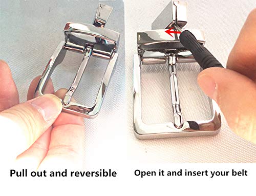 Reversible Prong Belt Buckles For 1 3/8Inch 35mm Mens Belt Straps Gold/Sliver Replacement Buckles(Gloden)3