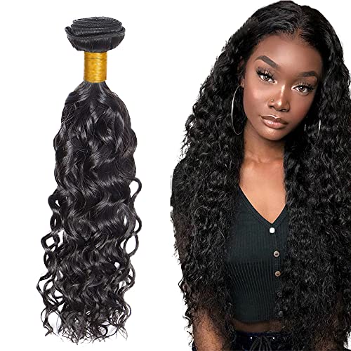 Cheveux humains extensions anti noeuds 34 pouces water wave noir naturel double trame souple