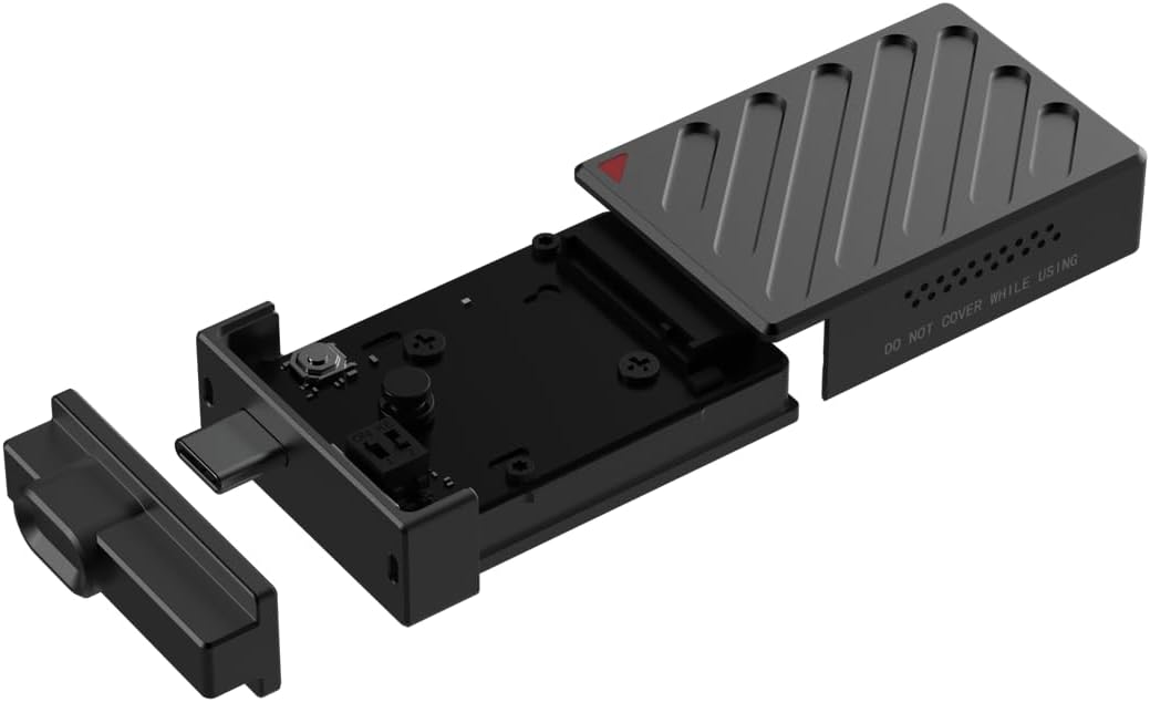 M.2 NVMe SSD Enclosure, 2230 Form Factor, USB 3.2 Gen2, RGB LED, Active Cooling, Compatible with iPhone 15/16, Steam Deck, PS5 (Black)