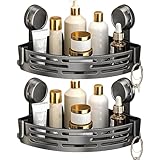 Generico Ripiano Doccia ad Angolo | Porta Angolo Senza Fori,Organizzatore Bagno Rimovibile | Per Shampoo Bagno Cucina Dispensa Casa