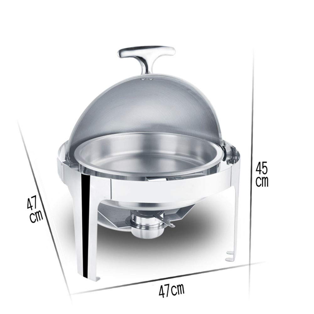Tazones redondos para frotar y calentadores buffet, calentadores de alimentos comerciales, servidor buffet de acero inoxidable y placa calefactora, equipo de servicio de alimentos para restaurante