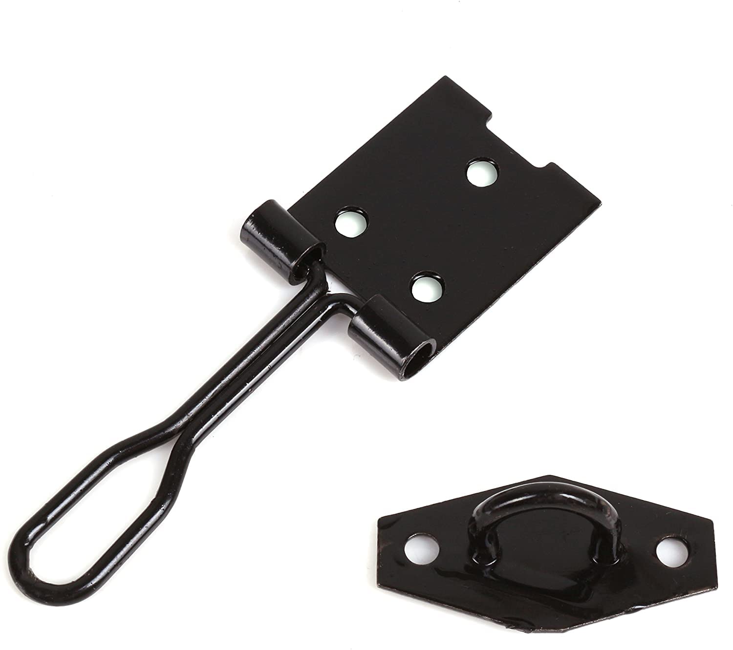 Merriway® BH01747 Hasp and Wire Staple, 75mm (3 inch)- Black Japanned