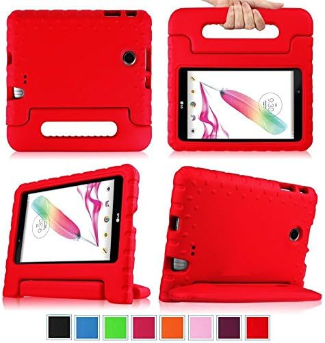 LG G Pad F 8.0 / G Pad II 8.0 Kids Case, Anken Kids Shock Proof Convertible Handle Light Weight Super Protective Stand Cover for 8 inch LG G PAD F 8.0 V495/ V496 Tablet Only (Red)