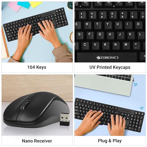 Zebronics 107 USB Wireless Keyboard and Mouse Set with