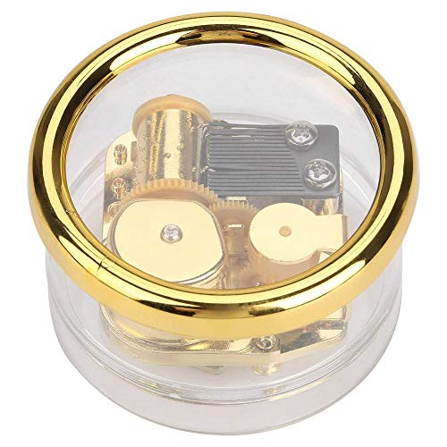 Hilitand Muziekbox, acryl, rond, transparant, mechanisch, licht, voor kinderen, muziek, verjaardagscadeau (8 melodieën) (Swan Lake)