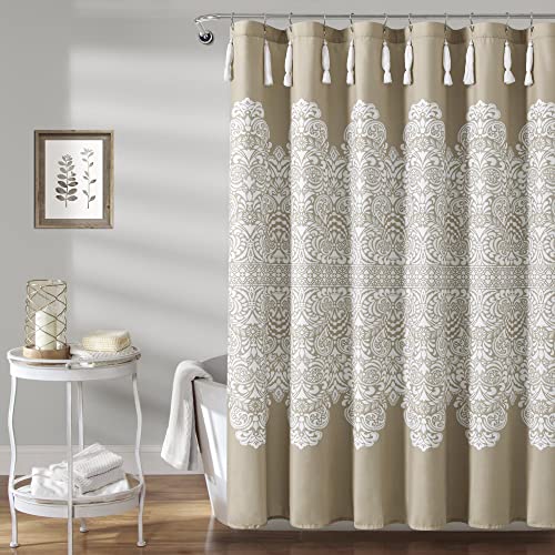 Lush Decor Boho Medallion Shower Curtain Single 72" W x