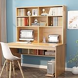 Schreibtisch mit Ablagefächern, moderner Computertisch fürs Homeoffice, kompakter Bürotisch und Arbeitsplatz (120 cm, Kamel)