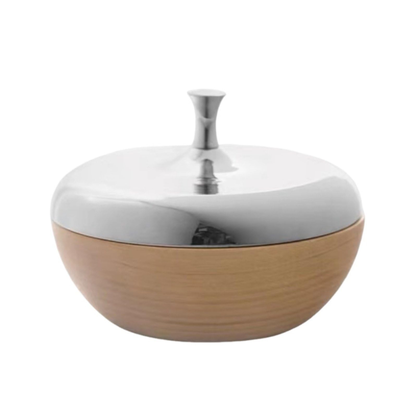 Storage Container Tarro de Almacenamiento Bote Recipiente Organizador Cuenco Decorativo y Funcional de Acero y Roble Pequeños Objetos Adecuado para Estudio Sala