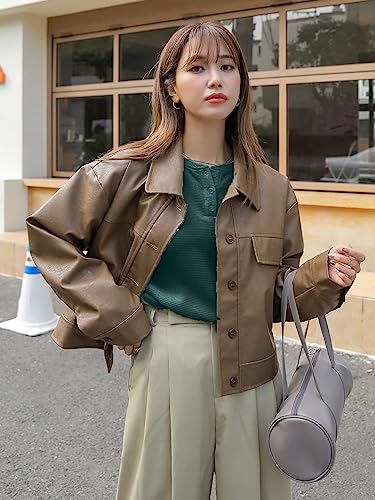 Image of Women's Waffle Button Down Neck Korean Tops for Women || Oversized t Shirts for Women || Long Sleeve Tops