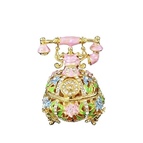 FLYIODFCXV vintage jewellery box, European Retro Enamel Colored Metal Diamond Jewelry Box Boxes for Gifting Collecting Home Decoration(Style2)