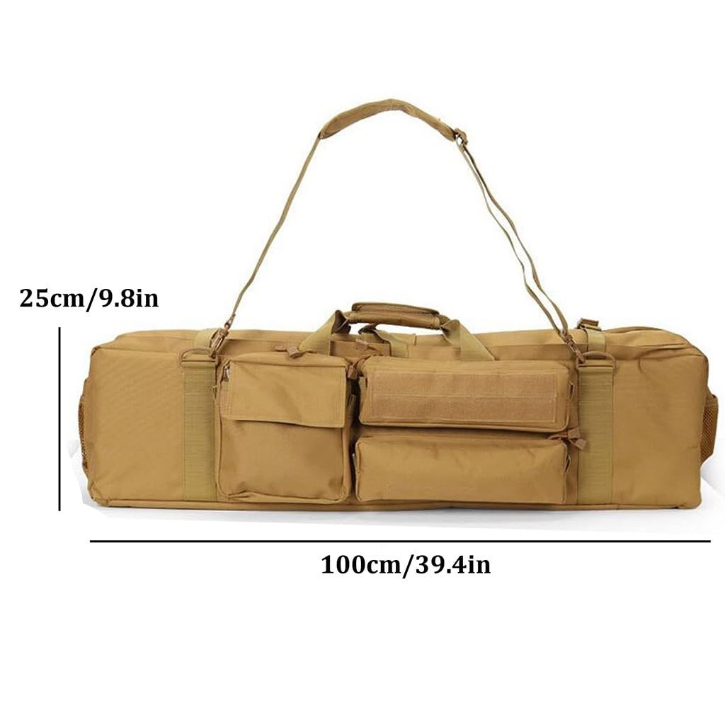 Bolsa Táctica Doble Larga para Rifle, Outdoor Bolsa De Pistola De Fusil M249 De 39 Pulgadas, Funda De Transporte CS Caza Tiro Paintball con Correa De Hombro Portátil