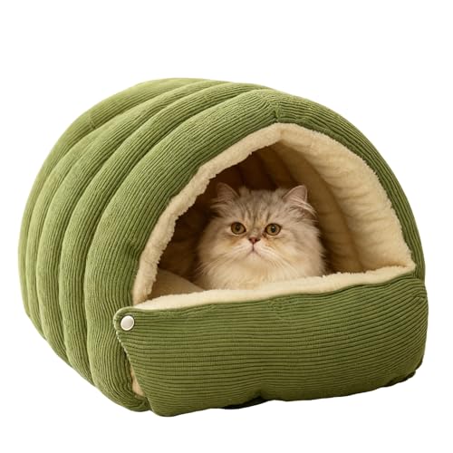 猫の洞窟ベッド|屋内犬小屋猫子犬小型犬用の巣、冬暖かいペットベッド、取り外し可能なクッション付き、より良い睡眠のため