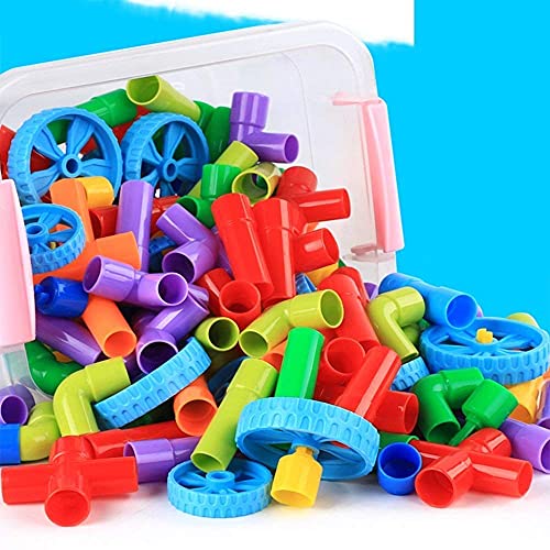 Image of AEXONIZ TOYS Plastic Pipe Building Blocks - 165Pcs, Multicolor Bulk Plastic Educational Making Sweet Home Smart City Building Block for Indoor, Outdoor for Kids