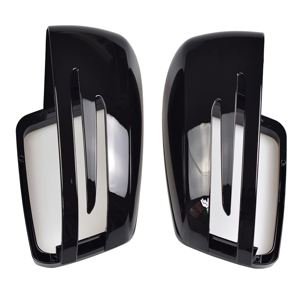 Glossy Black Mirror Cover Caps For Mercedes W204, W212, CLA, C63 & More - 2-Piece Set