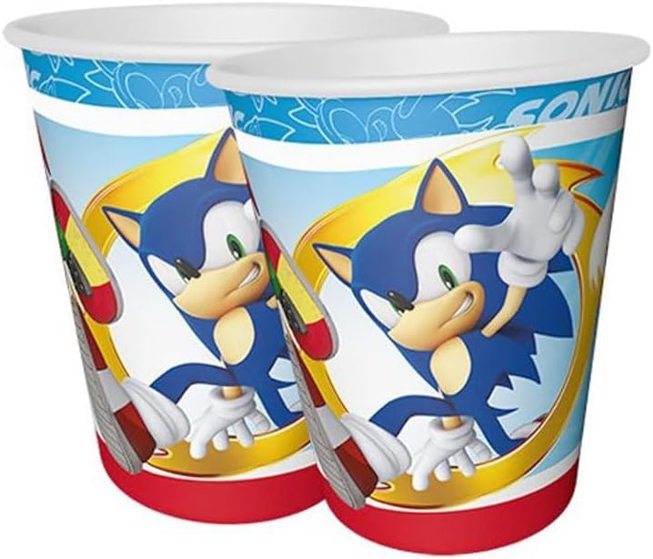 Sonic Temalı Bardak Doğum Günü Karton Bardak
