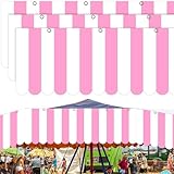Preboun 3 Pcs Carnival Awning Decorations Tent Circus Hanging Decorations Carnival Banner Concession Stand Sign Canopy Awning for Pirate Summer Party, 9.84''x78.74'' (Pink and White)