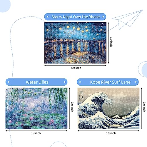 150 piezas Mini Rompecabezas para adultos y niños, 6 x 4 pulgadas, Starry Night y más 3 paquetes miniatura 5