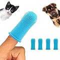Dog Finger Toothbrush, 4Pcs Dog & Cat Toothbrush, 360º Silicone Puppy Tooth Brush, Dogs Cats Teeth Cleaning Dental Care